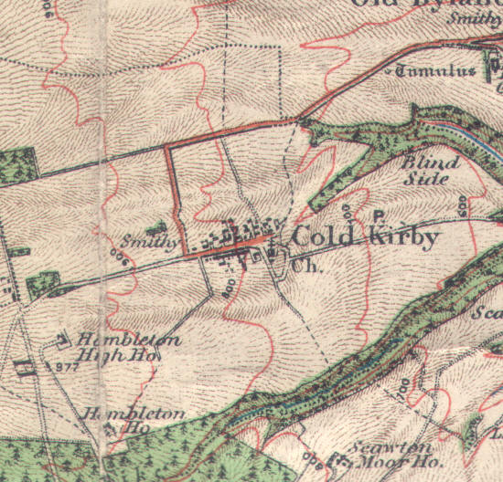 Map of Cold Kirby in 1914