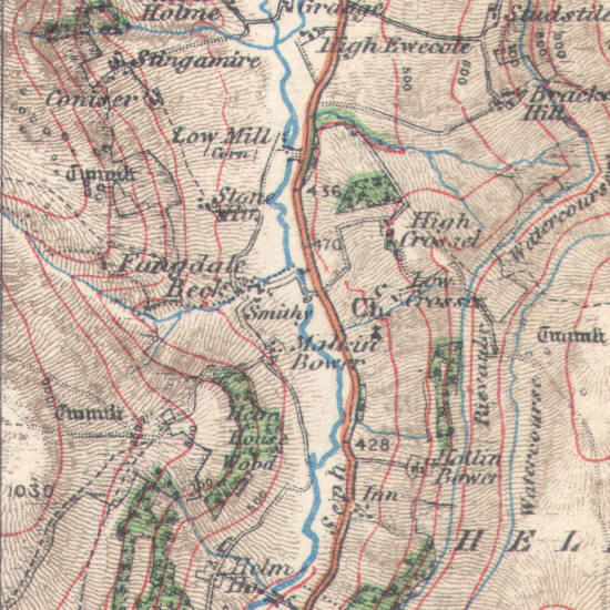 Map of Fangdale Beck in 1914