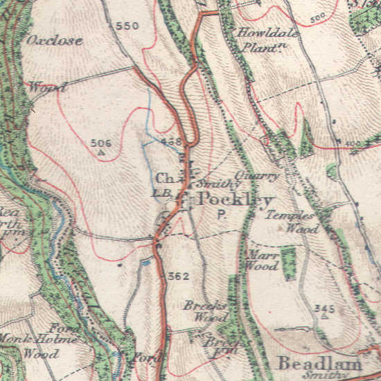 This map shows Pockley in 1914.
