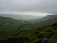 Farndale from Rudland Rigg on a wet day