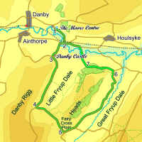 Map of a walk in Little and Great Fryup Dale