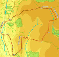 Map for walk on Nab End Moor and Round Hill from Chop Gate