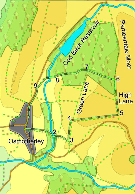 Map for SE4597/02: Osmotherley to High Lane