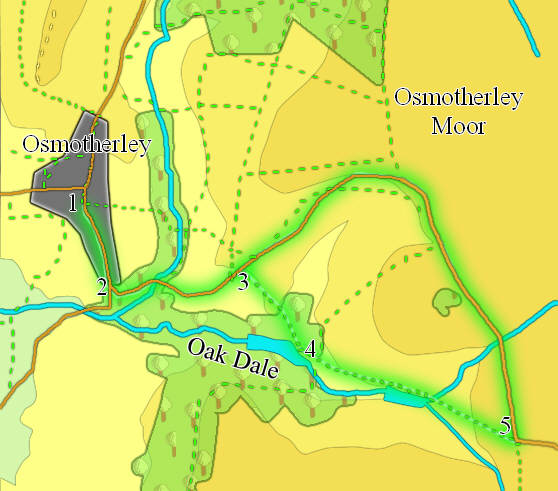 Map for walk SE4597/03: Oak Dale 