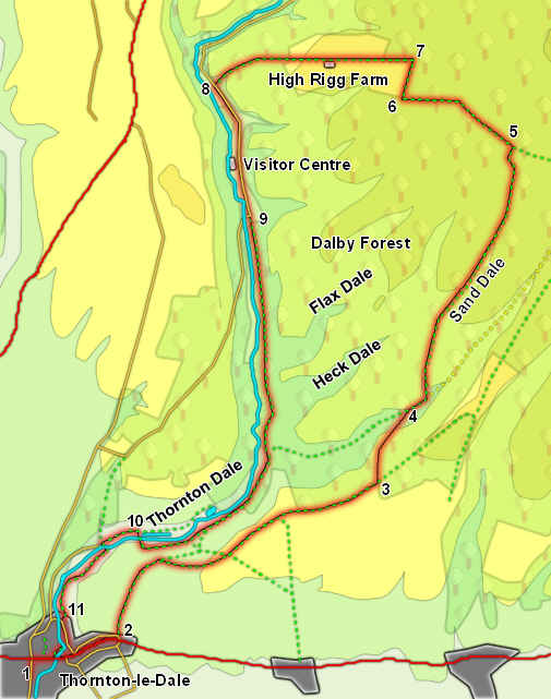 Map for walk SE 8382/01 Thornton-le-Dale and Dalby Forest