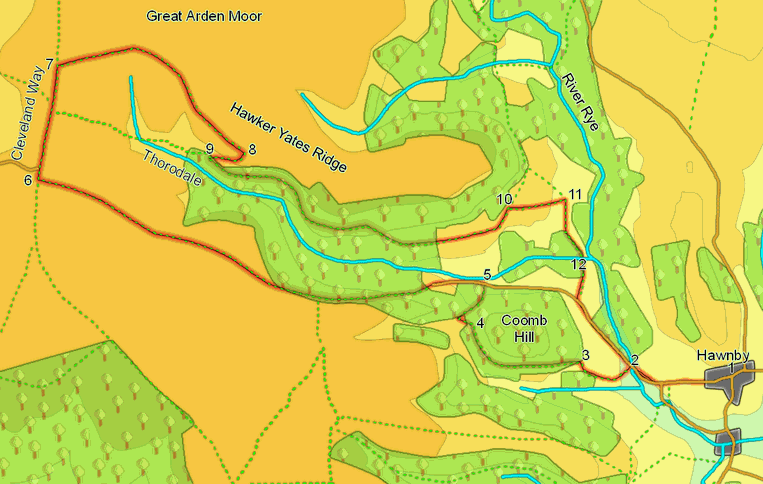 Map of walk around Thorodale